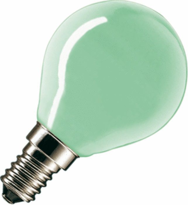 Gloeilamp kogellamp groen 25W E14